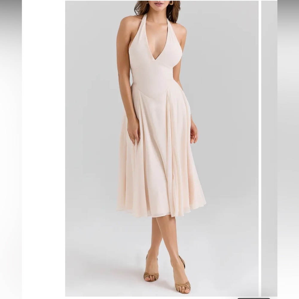 HOUSE OF CB Solada Halter Georgette Midi Dress